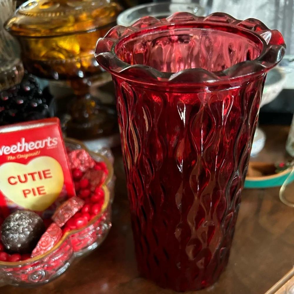 Red Glass Vase